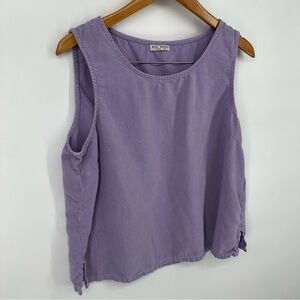Russ Berens | XL Purple Linen Tencel Tank | Hand Dyed | Coastal Casual